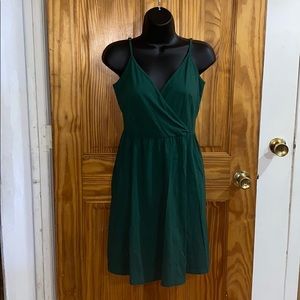Green crisscross mini dress